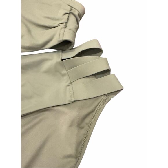 Athleta green square neck bikini swimsuit- size L - Picture 4 of 6